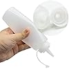 5 Pcs Squeeze Condiment Bottles - 8 oz Reusable Plastic Sauce Dispensers for Ketchup, Mustard, Hot Sauces, Oil With Funnel, Sticker Label - White (250ml)