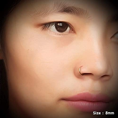 2 Pcs Surgical Steel 8mm Non-Pierced Nose Ring NR01148