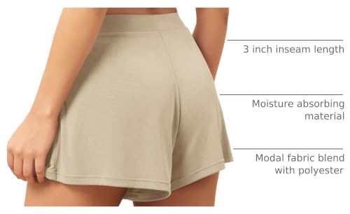 Image of ODODOS 2-Pack Ultra-Soft Modal Lounge Shorts for Women - Lightweight & Breathable Sleepwear, 3 inch Inseam