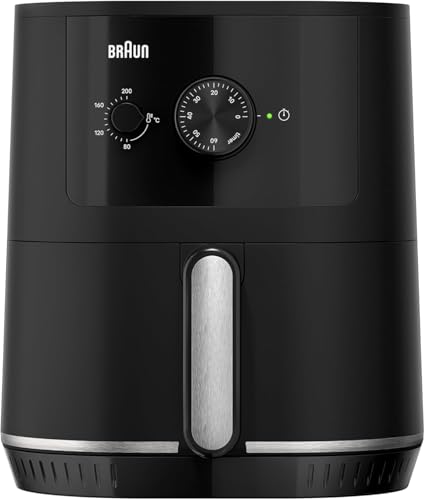 Braun MultiFry 3 HF3000 Friggitrice ad Aria da 4,3L, Forno ad Aria con Controllo della Temperatura 80-200°, Tecnologia RealAir, Timer 60', 12 Programmi Preimpostati, Controllo Touch, 1500W, Nero Opaco
