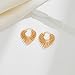 Gold Fan- Shaped Hoop Earrings for Women 14K Gold Plated Hypoallergenic Earrings Everyday Fashion Jewelry