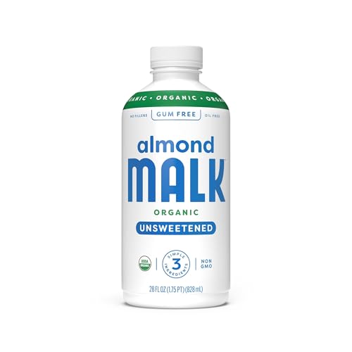 MALK Organic Unsweetened Almond Beverage, 28 FZ