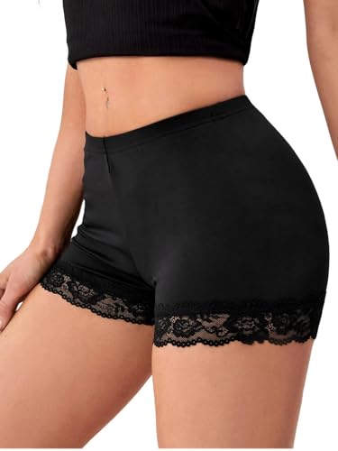 Image of MakeMeChic Women's Summer Lace Trim Shorts Biker Under Dresses