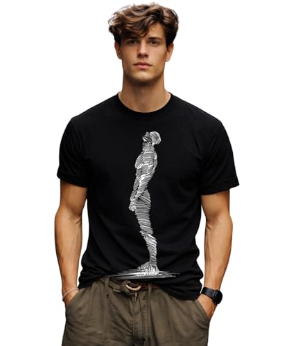 Image of INKKR Regular Fit Half Sleeves Round Neck Typographic Printed Cotton T-Shirt