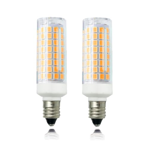 ZSSXOLED E11 LED Bulb 7W Dimmable E11 Mini Candelabra Base 75W Halogen Equivalent T3/T4 JD E11 LED Light Bulb for Chandelier Cabinet Ceiling Fan Decorative Lighting Warm White 3000K (Pack of 2)