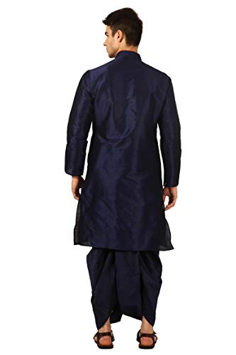 Image of Royal Kurta Men's Cotton Silk Dhoti Kurta (White)