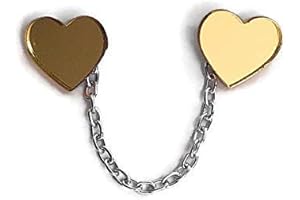 Sweater Chain Clips for Cardigans - Gold Mirror Hearts