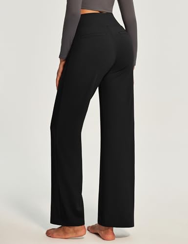 IUGA Wide Leg Yoga Dress Pants for Women with Pockets Stretch Work Pants Women High Waisted Business Casual Trousers Slacks2