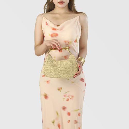 Bolso de mimbre para mujer estilo boho miniatura 6