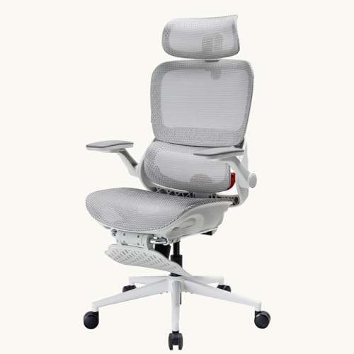 【2026新登場】SIHOO B100 PRO オフィスチェア デスクチェア フットレスト付き ペールグレー 独立式ランバーサポート 複合仙骨サポート 4D跳ね上げ式アームレスト 3Dヘッドレスト 3段階リクライニング