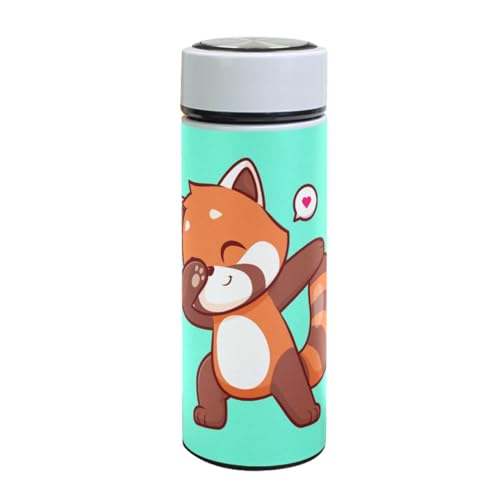 MOMORIN 水筒 350ml 真空断熱 マグボトル 保冷 保温 軽量 レッサーパンダ 可愛い レッサーパンダ柄 魔法瓶 直飲み しっかり閉まるスクリュータイプ 丸洗いOK 子供用 学生 通学 水分補給