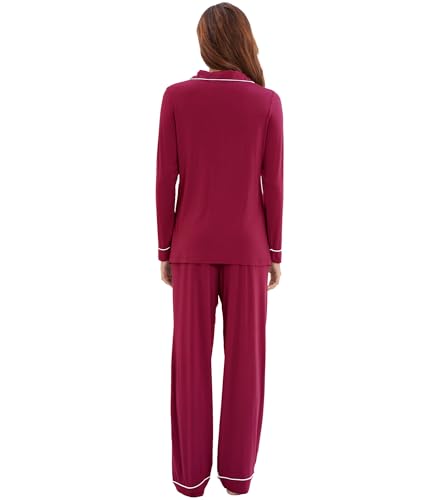 Image of WiWi Viscose from Bamboo Women's Pajamas Set Super Soft Button Down Top and Pants Sleepwear Cooling Pjs S-3X