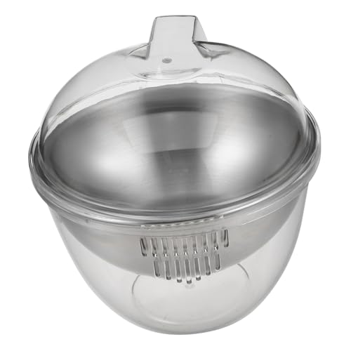 CHICAMPERA Ensaladera Cesta De Drenaje De Doble Capa Tazones Para La Cocina Cesta De Drenaje De Frutas Tazones Con Tapas Tazón Para Servir Ensalada Bol De Arroz Transparente Acero Inoxidable