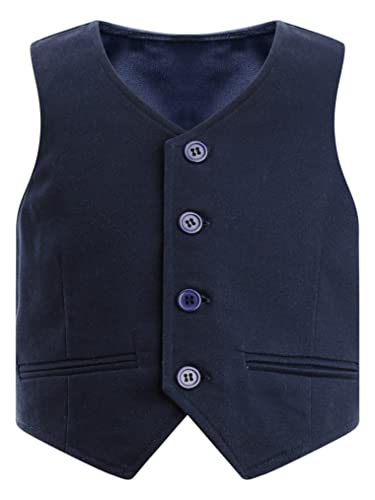 ACSUSS Kids Boys Wedding Party Formal Waistcoat Sleeveless V Neck Button Down Vest Jacket