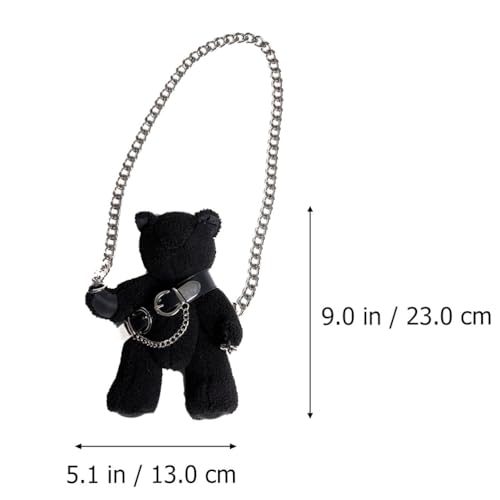 KESYOO Plush Bear Crossbody Bag with Chain for Women Stuffed Animal Purse Teddy Bear Shoulder Bag Tote Bag Gothic Purse4