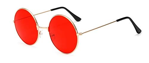 TYJDQXX Lunettes de Soleil Rouges d'hommes et de Femmes de personnalité de Mode de   Verres de Marine Rouges en métal de Mode Gred Cover