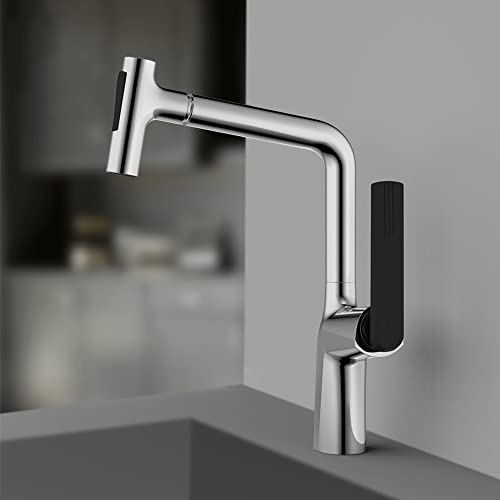 Grifo de cocina extraíble giratorio de 360 grados para un fácil lavado, duradero y elegante, perfecto para uso doméstico y comercial