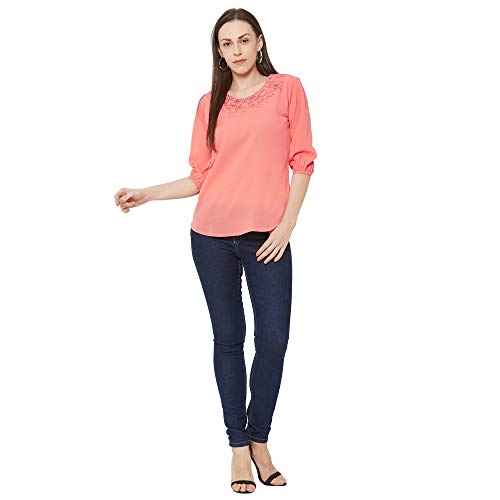 Image of GO-4 IT Women's Top with Cutwork Embroidery in Neck