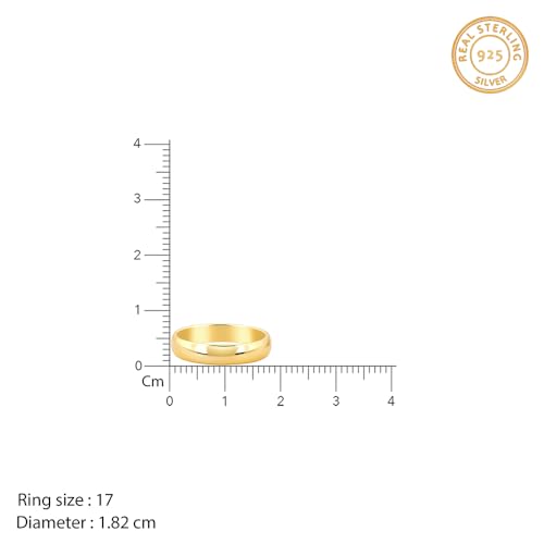 Image of GIVA 925 Silver Golden Classic Band For Him,Fixed Size| Gifts for Men and Boys | With Certificate of Authenticity and 925 Stamp | 6 Months Warranty