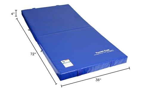 Tumbl Trak Junior Practice Mat, 3'x6'x4", Crash Mat for Gymnastics and Cheer, Landmat for Gymnastics Training, Royal Blue