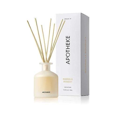 Apotheke Luxury Scented Reed Diffuser for Home, Magnolia Bouquet -
