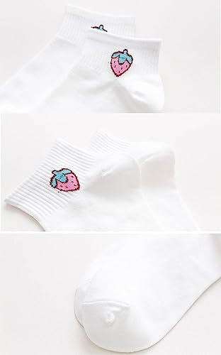 Image of Fruit Embroidered Ankle Socks Cute No Show Socks for Women, Ladies, Girls