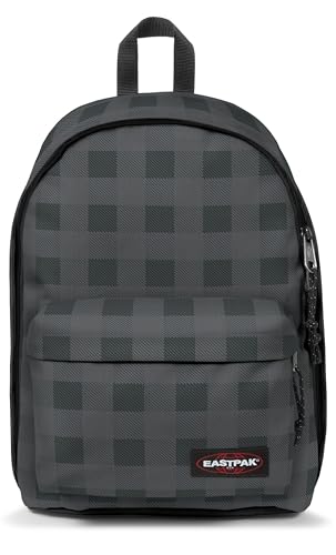 EASTPAK Out Of Office – 31L Backpack with Dual Compartments, 16” Laptop Sleeve, Security Pocket, Bottle Holder & Air Mesh Straps, Checker Dark Grey