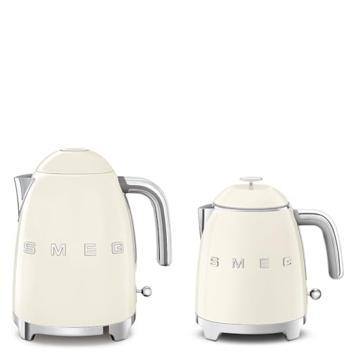 SMEG Mini 50's Retro Style 3 Cup Electric Kettle with Double Wall Anti Slip Base and Water Level Indicator (Cream)
