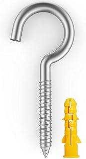 20 Pieces of 304 Stainless Steel Kits, Ceiling Cup Hook Screw Hooks, Ring Screws for Home, Office and Outdoor use, Lighting Hook Racks, self-Tapping Hooks, Hooks (2-3/4"X20PCS)