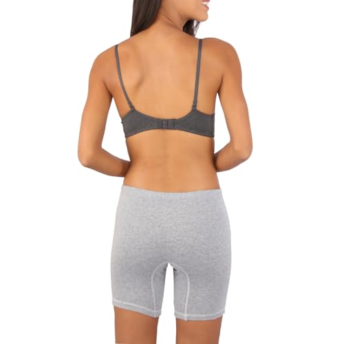 Image of Bralux Cycling Shorts for Women, Girls with Cotton Spandex Set of 3 - Multi Colour Rib Shorts