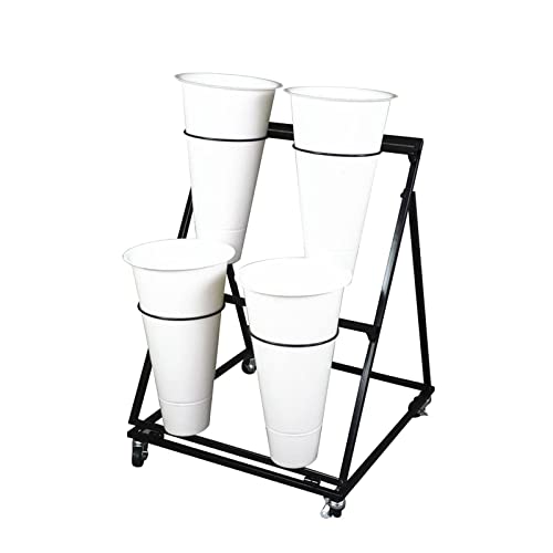 Chariot de fleurs à 4 niveaux avec 12 seaux blancs pour intérieur