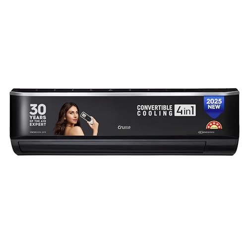 Image of Cruise Limited Edition 1.5 Ton 5 Star Inverter Split AC (100% Copper, Convertible 4-in-1, 4-Way Swing, PM 2.5 Filter, Anti-Rust Tech, Cools at 50C, 2025 Model, CWCVBJ-VP3F185BL, Piano Black)