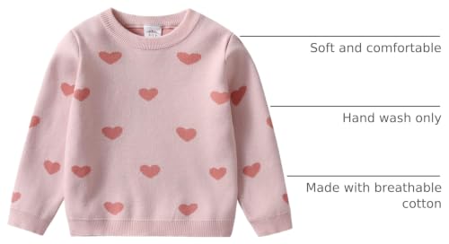 Image of VIKITA Toddler Girls Pullover Sweater Comfy Long Sleeve Crewneck Cute Daily Wear Back to School