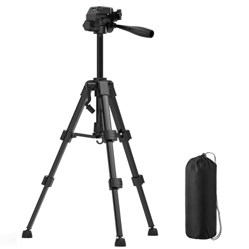 HYCHIKA Trípode para Nivel Láser, Puede Inclinar y Girar el Nivel de Láser Vertical u Horizontalmente 90 °, 180 ° y 360 °, con Hilo de 1/4 ", Bolsa (Altura: 30-65 cm)