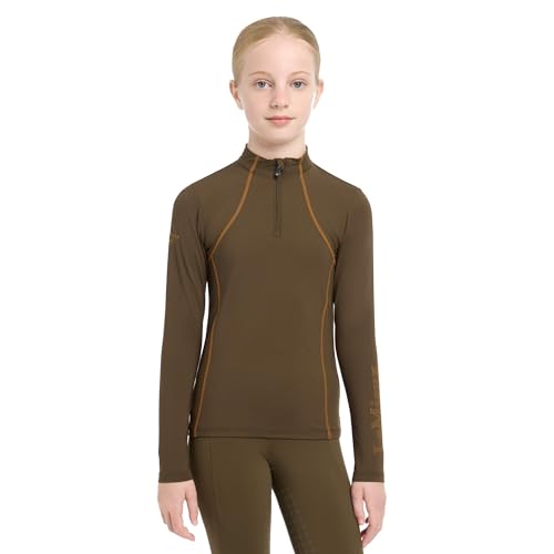 LeMieux Young Rider Base Layer - 1/4 Zip with 360 Stretch - Moisture Wicking Fabric - Equestrian Apparel for Horseback Riding