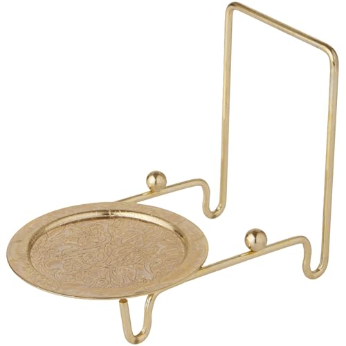 Bard's Elegant Gold-toned Cup and Saucer Holder, 3" H x 2.75" W x 4" D