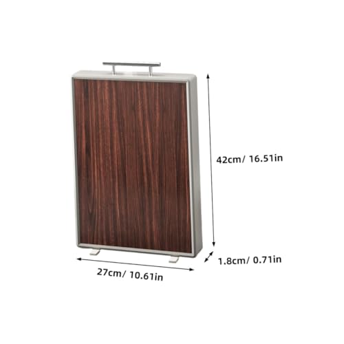 Planche à découper bois noble PRETYZOOM marron avec poignée intégrée