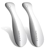 PANLOPU Metal Shoe Horn 7.5Inch Portable Quality Stainless Steeln Shoe Horn Fashion Travel (2 Pack Silvery)