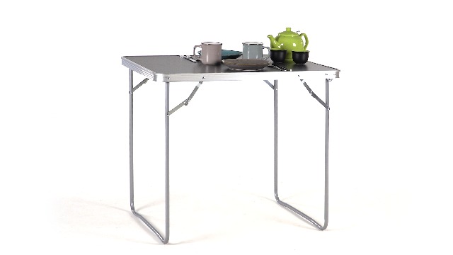 Relaxdays Camping Table Folding Aluminium MDF Folding Table Camping Small Lightweight HBD: 70 x 80 x 60 cm Silver/Grey