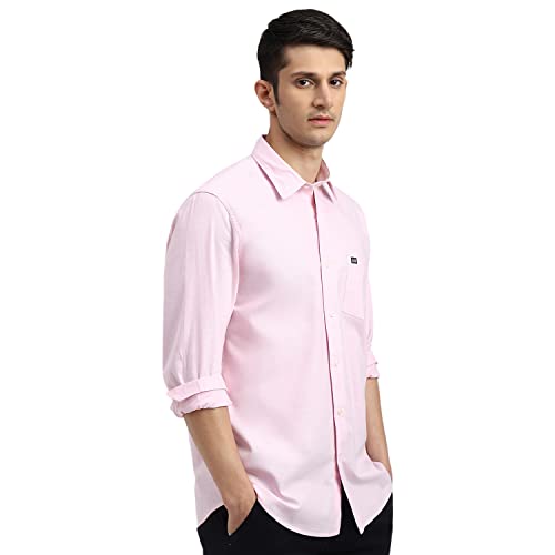 Image of Arrow Solid Slim Fit Mens Casual Shirts - 100% Cotton, Breathable & Comfortable, Full Sleeves Shirt for Men