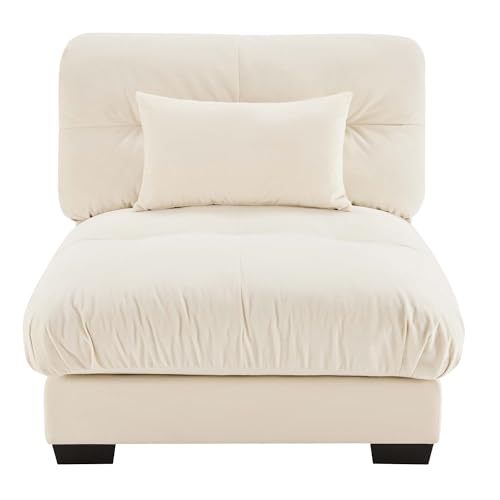 Image of SoarFlash Velvet Sectional Middle Position Sofa, Beige