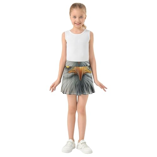 Majestic Bald Eagle American Flag Tennis Skirts for Kids Clothes Athletic Shorts Girls Skorts Butterfly Skirt 4t3