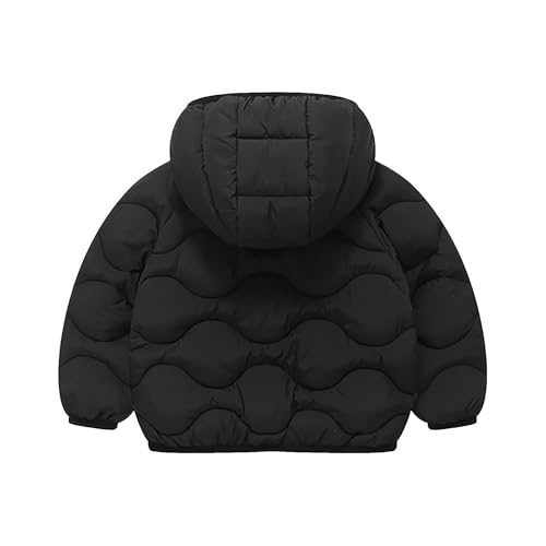 Toddler Hooded Puffer Jacket Girls Boys Zip Up Cute Quilted Long Sleeve Padded Down Winter Coat for 2-8 Years3