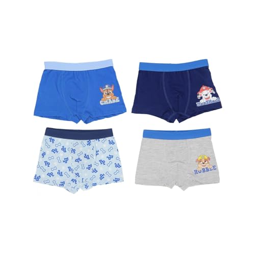 Paw Patrol Spiderman Jungen 4er Pack Boxershorts Unterhosen -2er Unterhemd mit Paw Patrol Motiven Underwears Kinder 98-128 cm (DE/NL/SE/PL, Numerisch, 122, 128, Regular, Blau-4er)