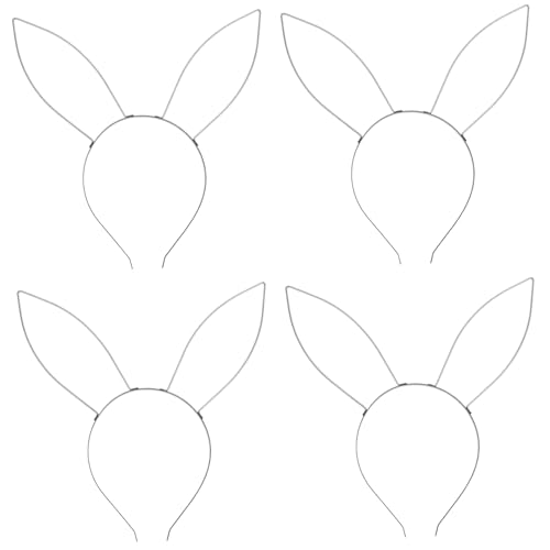 ULDIGI 4個 DIY ヘッドバンド ベース ウサギ 耳 ヘア アクセサリー さまざまな ヘアスタイル ブランク ヘッドバンド フレーム クラフト用