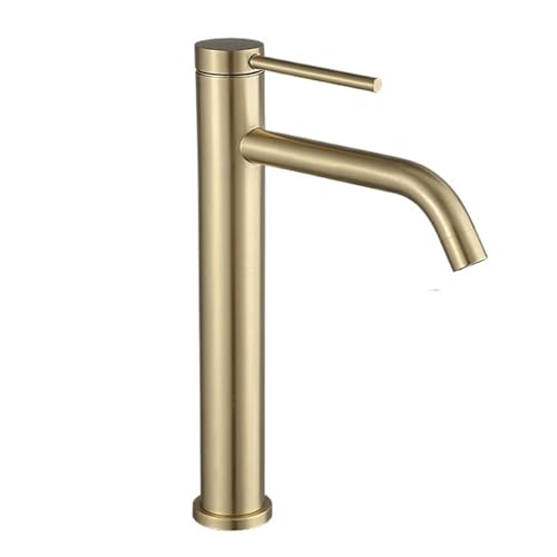 Grifo de baño de acero inoxidable grifo de piscina dorado / negro grifería de baño grúa giratoria de 360 grados grifo de fregadero alto grifo mezclador frío (color: A2125b, tamaño: G1/2)