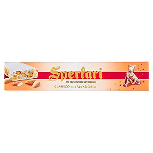 Sperlari Classic Hard Nougat Candy, Italian Torrone with Almonds, 5.29 Ounces (Pack of 1)