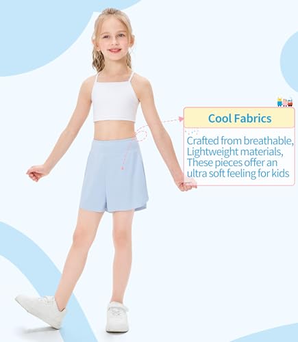 Girls Athletic Shorts High Waisted with Pockets Lightweight Soft Quick Dry Running Shorts for Kids Sports2