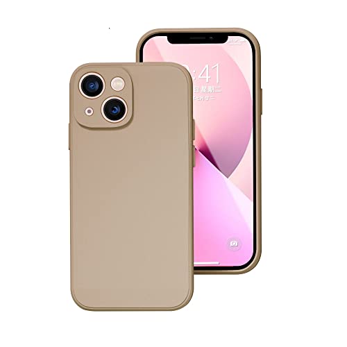 Coque iPhone 13 silicone liquide Milk Tea style épuré