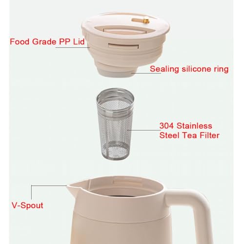 Carafe à café de 1L au design durable et double paroi isolante